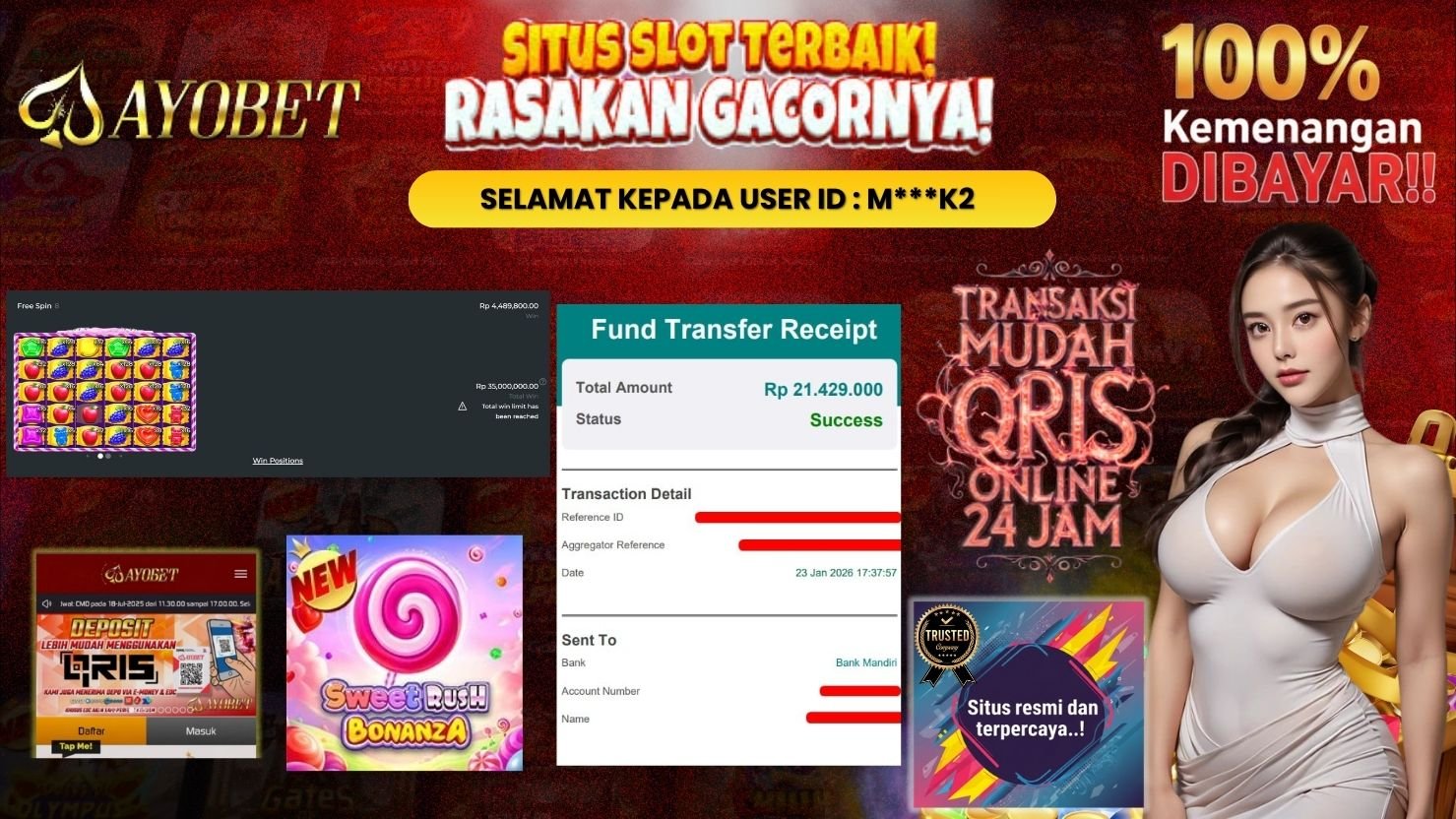 AYOBET JACKPOT SLOT SWEET RUSH BONANZA